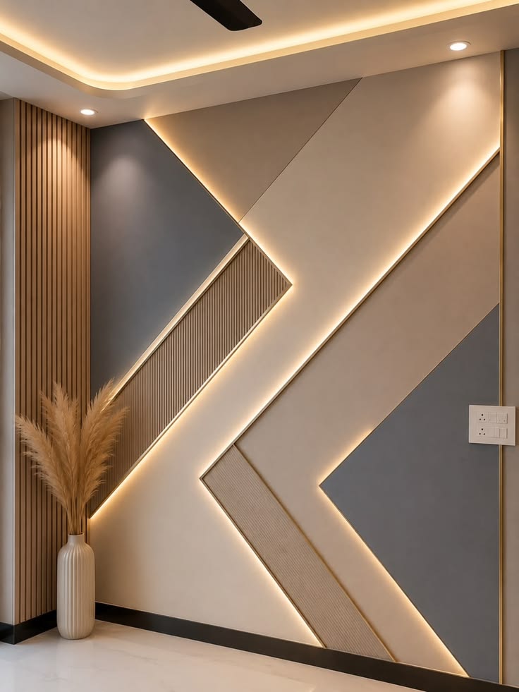 Interior with false ceiling work in progress